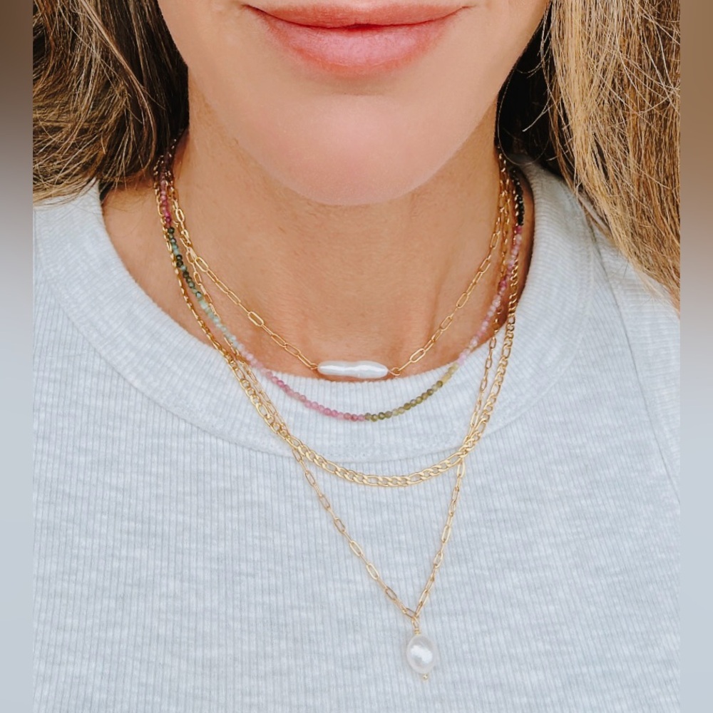 Figaro Cuban Gold Chain WATERPROOF Necklace non-tarnish gold necklace pretty